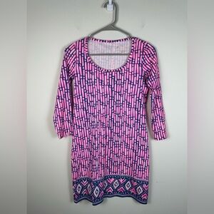 Lilly Pulitzer Beacon Dress Mandevilla Pink Slathouse Stripe Engineered XXS